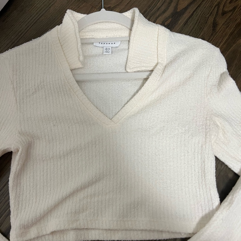 Topshop Cropped Ribbed Sweater - Picture 2 of 3